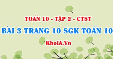 Bài 3 trang 10 SGK Toán 10 Tập 2 Chân trời sáng tạo